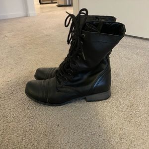 Black Steve Madden Combat Boots